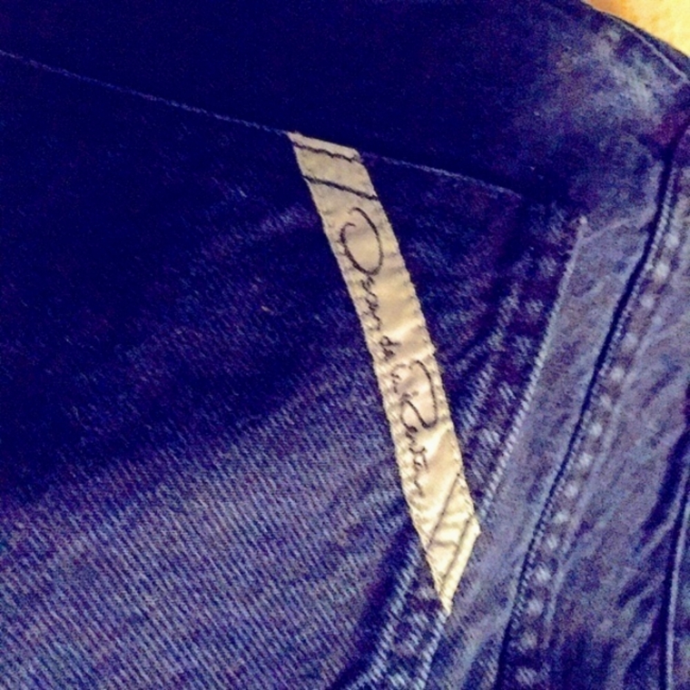 Oscar de la Renta vintage super dark blue high rise jeans.Women sz 12(32in)CLEAN